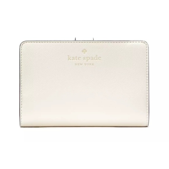 New Kate Spade Schuyler Medium Compact Bifold Wallet Meringue - Picture 1 of 3